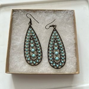 Turquoise & Brass Earrings